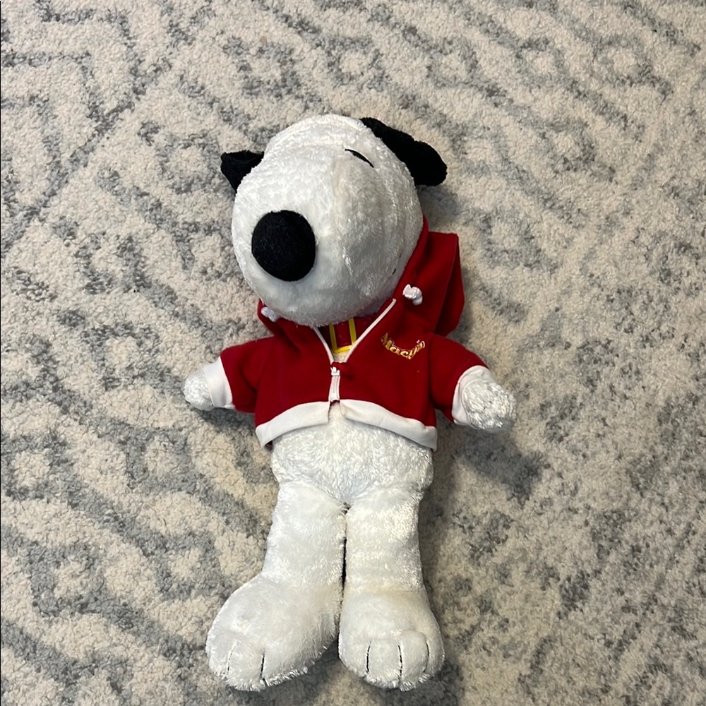 Red and White Snoopy Plush Toy